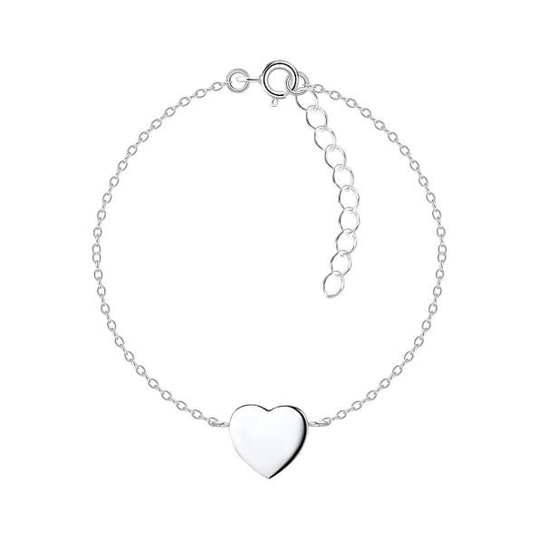 Silver Heart Bracelet - 8693