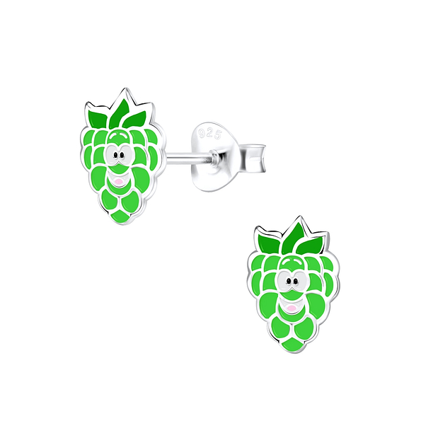Silver Grape Stud Earrings - 9321