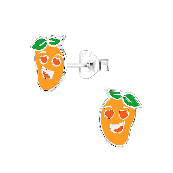 Silver Mango Stud Earrings - 9325
