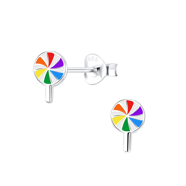 Silver Lollipop Stud Earrings - 9139