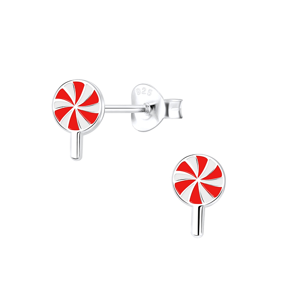 Silver Lollipop Stud Earrings - 9138