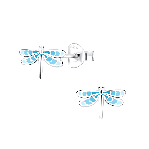 Silver Dragonfly Stud Earrings - 9390