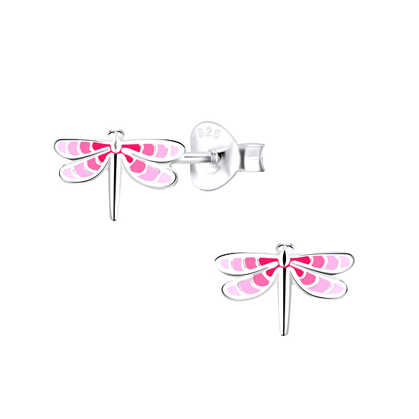 Silver Dragonfly Stud Earrings - 9391