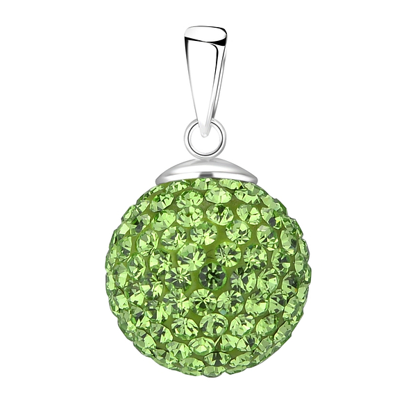 14mm Crystal Ball Silver Pendant - 9451