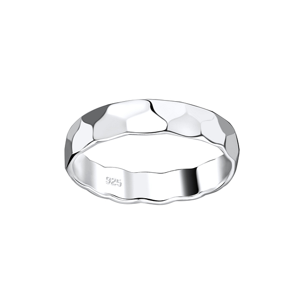Silver Pattern Band Ring - 9475