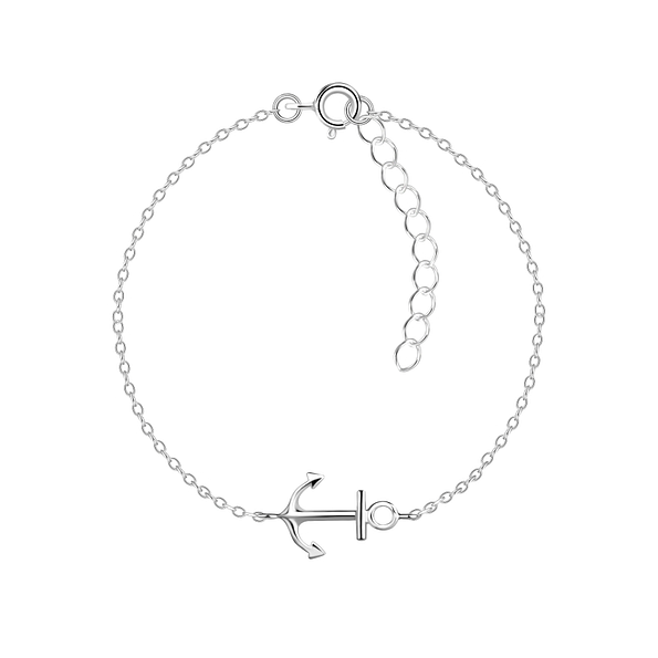 Silver Anchor Bracelet - 8605