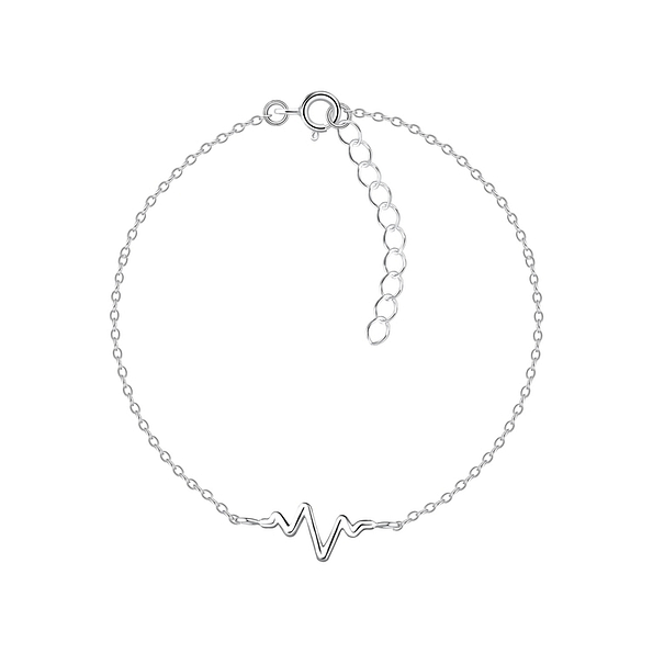 Silver Heartbeat Bracelet - 9527