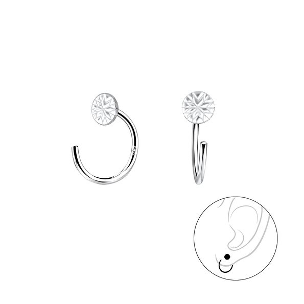 Silver Round Ear Huggers - 9531 Silver Round Ear Huggers - 9531