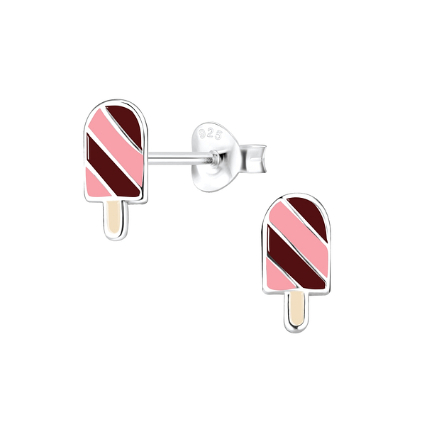Silver Ice Cream Stud Earrings - 9539