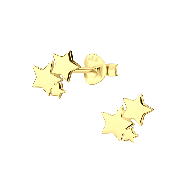 Silver Star Stud Earrings - 9568