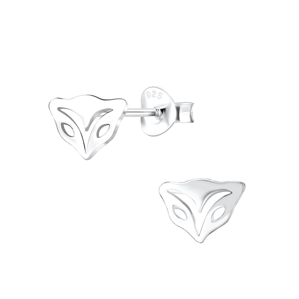 Silver Fox Stud Earrings - 9543