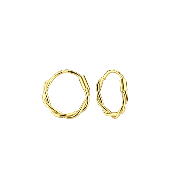 11mm Silver Twisted Hoop Earrings - Wholesale - 9536