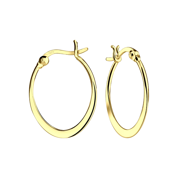 Silver French Lock Hoop Earrings - 9520