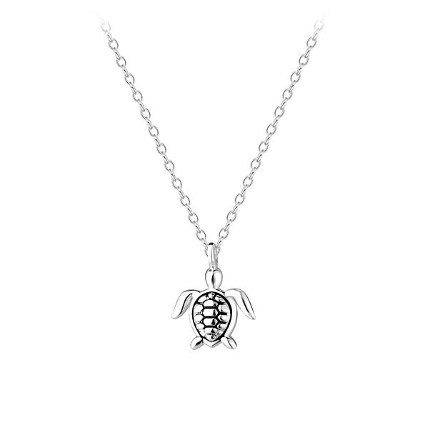 Silver Turtle Necklace - 8598