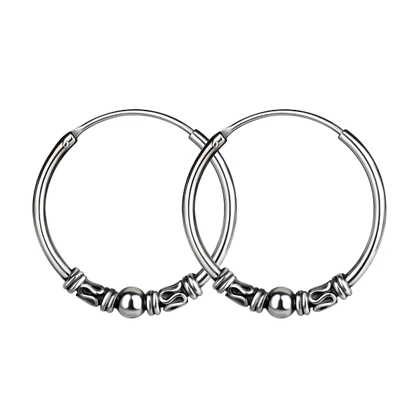 20mm Silver Bali Hoop Earrings - 20979