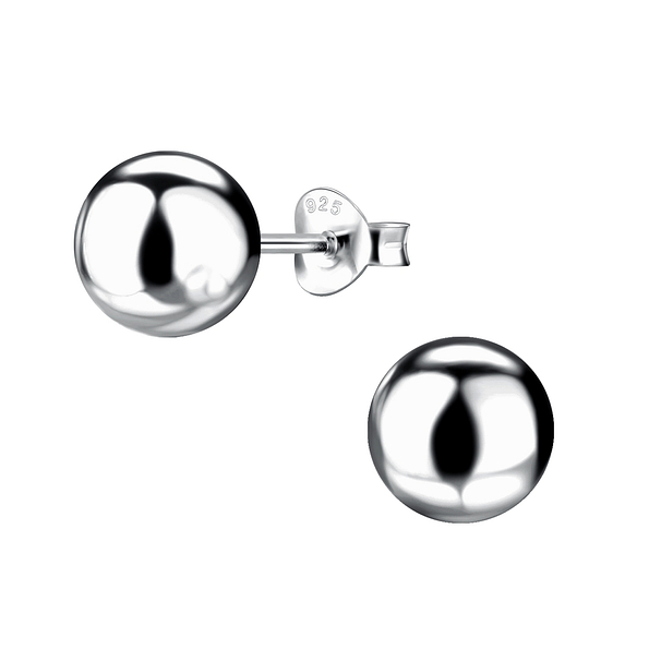 8mm Silver Ball Stud Earrings - 9709 8mm Silver Ball Stud Earrings - 9709