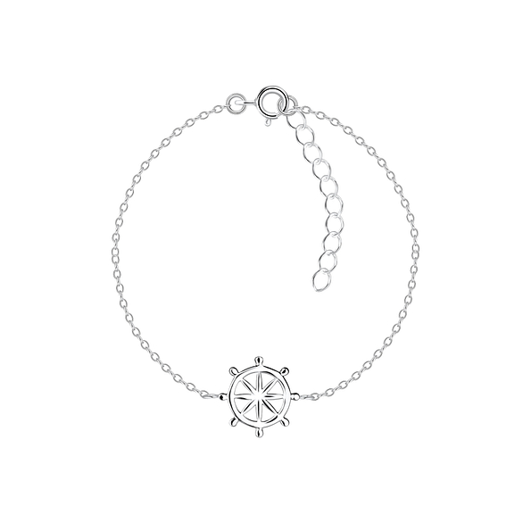 Silver Ship Wheel Bracelet - 9720