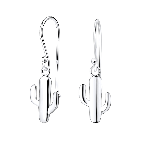 Silver Cactus Earrings - 9722