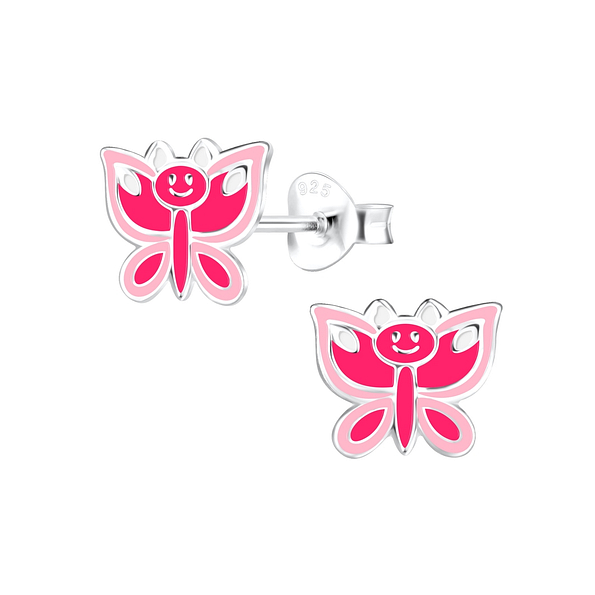 Silver Butterfly Stud Earrings - 11369