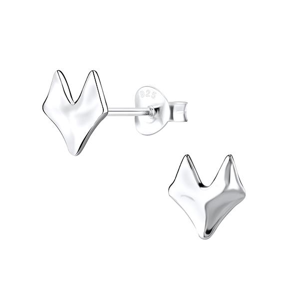Silver Fox Stud Earrings - 9776