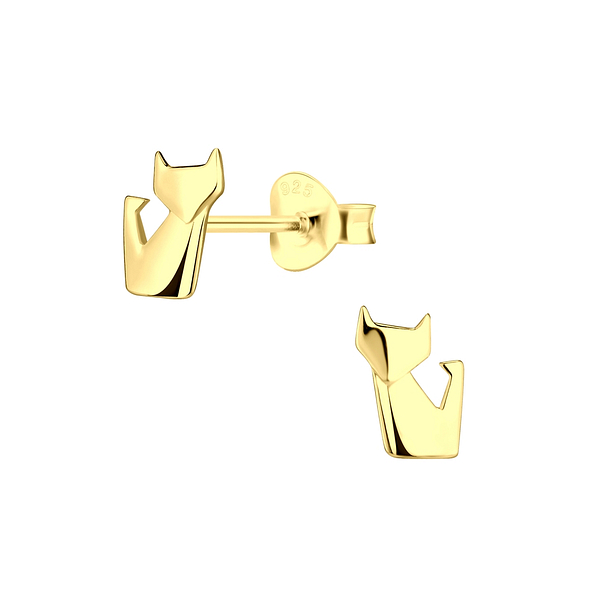 Silver Fox Stud Earrings - 9778