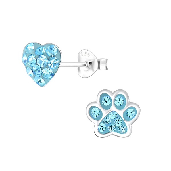 Silver Dog Lovers Stud Earrings - 9944