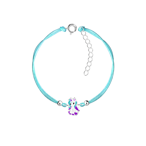 Silver Unicorn Cord Bracelet - 9931