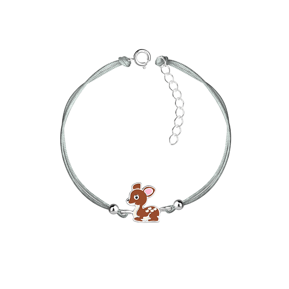 Silver Deer Cord Bracelet - 9912