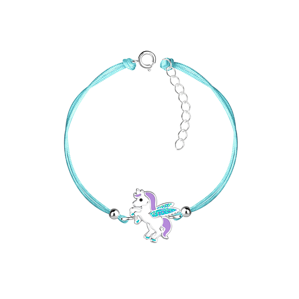 Silver Unicorn Cord Bracelet - 9920