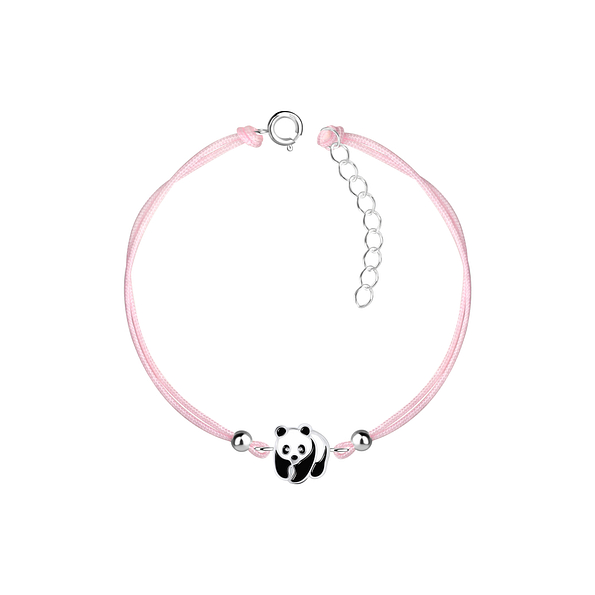Silver Panda Cord Bracelet - 9915