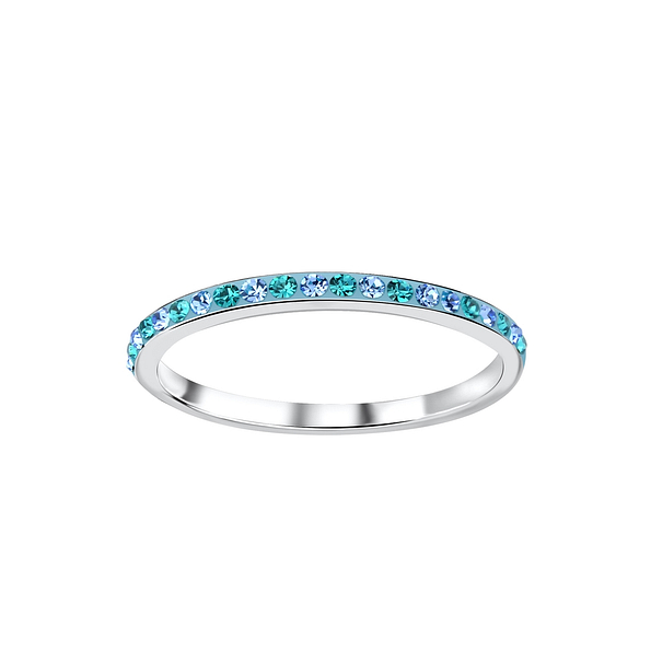Silver Crystal Band Ring - 12846
