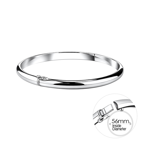 5mm Silver Bangle - 10113