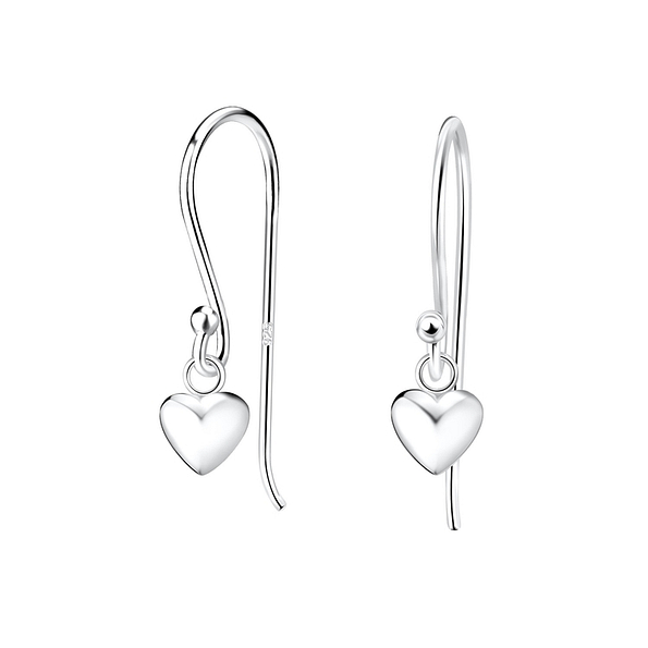 Silver Heart Earrings - 10006