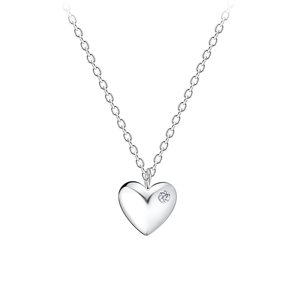 Silver Heart Necklace - 10016