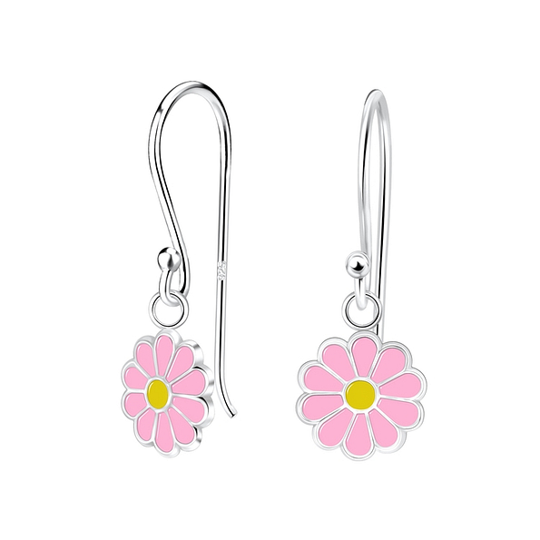 Silver Daisy Flower Earrings - 10263