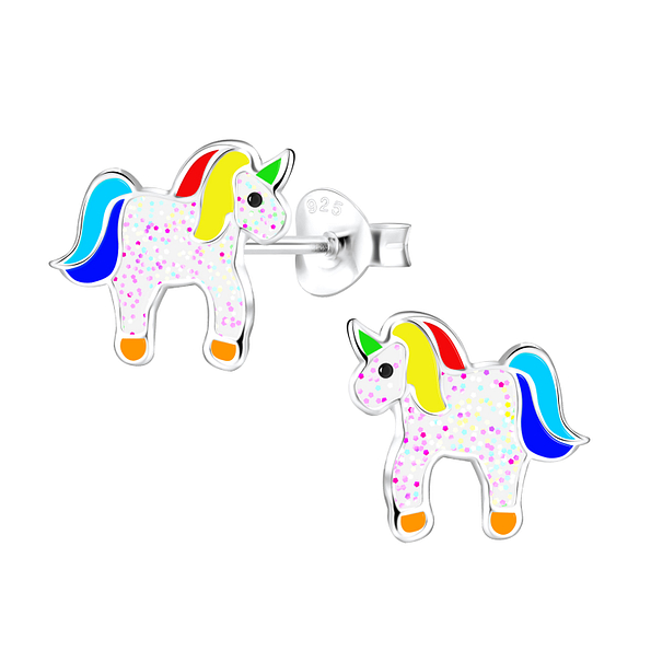 Silver Unicorn Stud Earrings - 10325 Silver Unicorn Stud Earrings - 10325