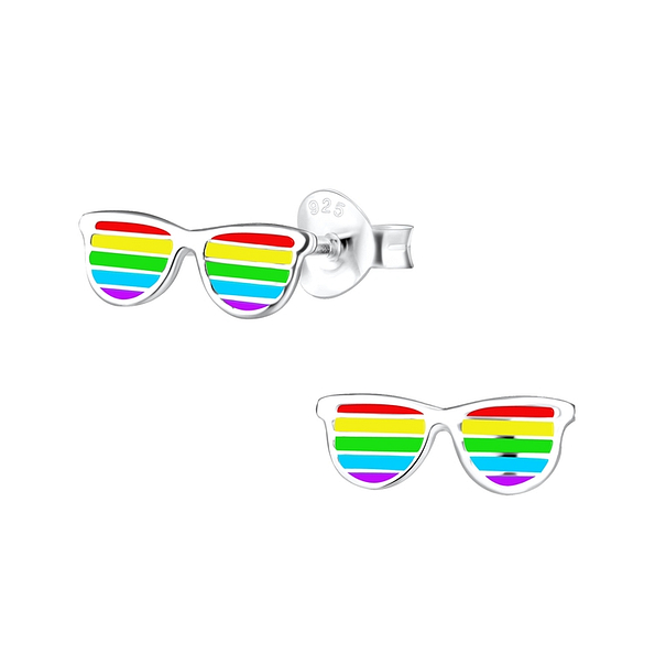 Silver Sunglasses Stud Earrings - 10490