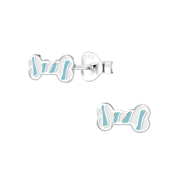 Silver Bone Stud Earrings - 10522