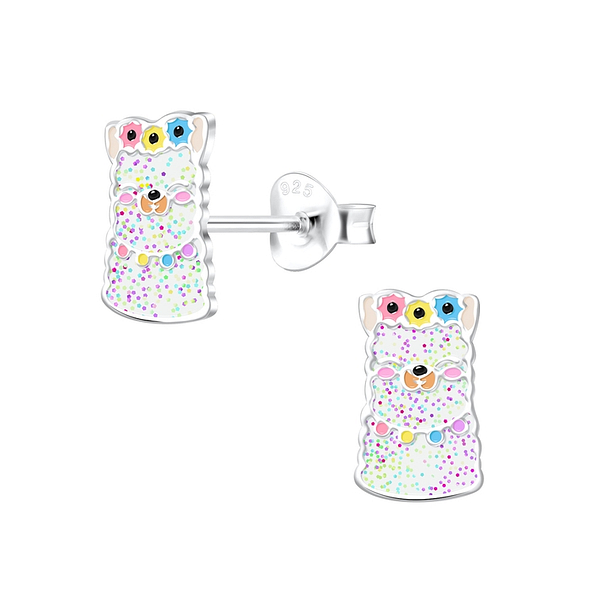 Silver Llama Stud Earrings - 10528 Silver Llama Stud Earrings - 10528