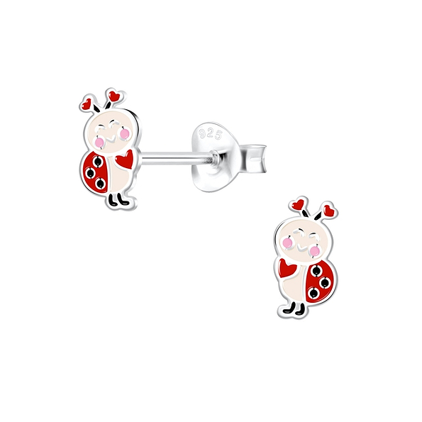 Silver Ladybug Stud Earrings - 10309 Silver Ladybug Stud Earrings - 10309