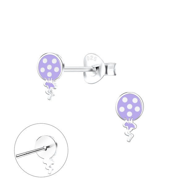 Silver Balloon Stud Earrings - 9750