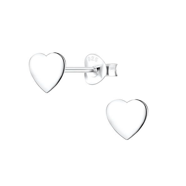 Silver Heart Stud Earrings - 10468 Silver Heart Stud Earrings - 10468