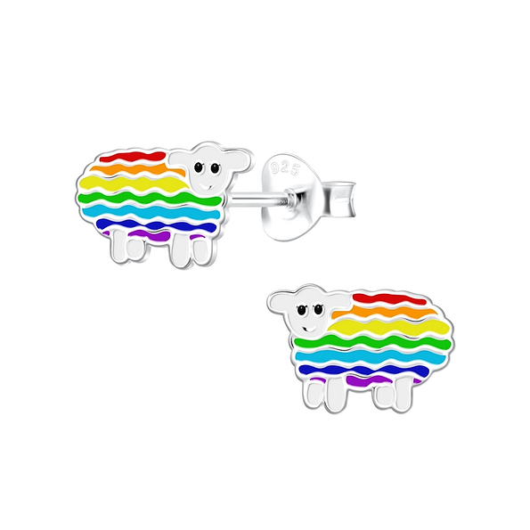 Silver Sheep Stud Earrings - 10404