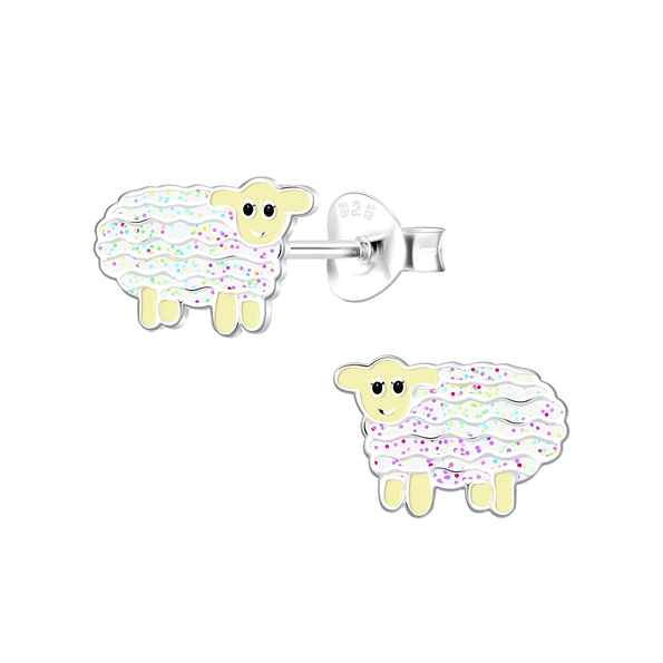 Silver Sheep Stud Earrings - 11282