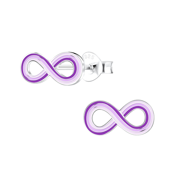 Silver Infinity Stud Earrings - 10840