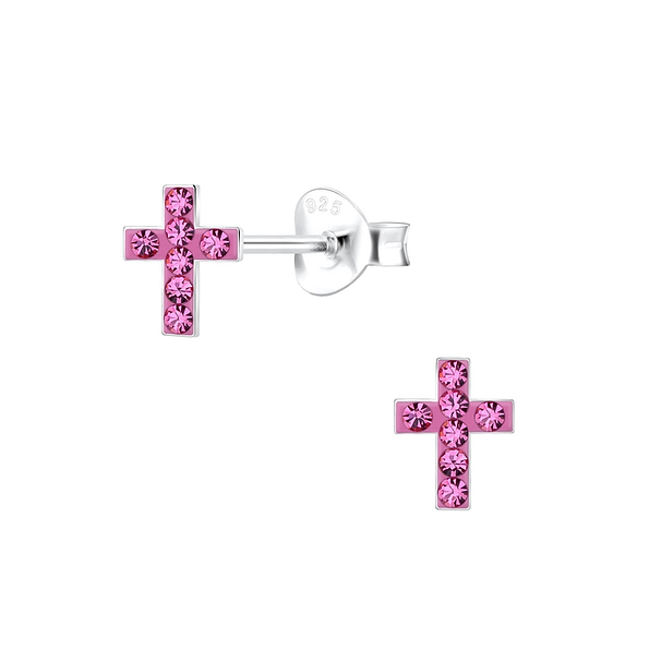 Silver Cross Stud Earrings - 10583 Silver Cross Stud Earrings - 10583