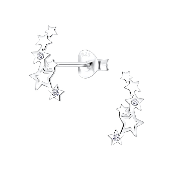 Silver Star Stud Earrings - 10617