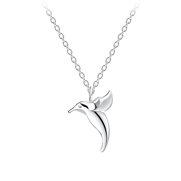 Silver Hummingbird Necklace - 10624