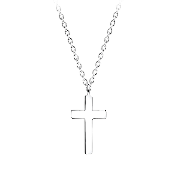 Silver Cross Necklace - 10693