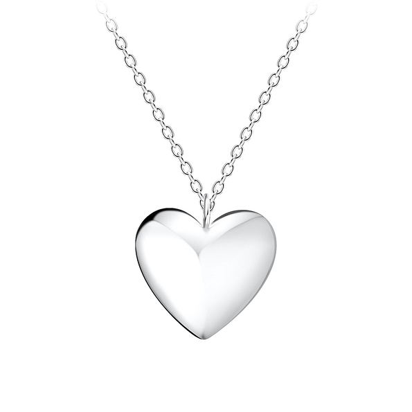 Silver Heart Necklace - 10632